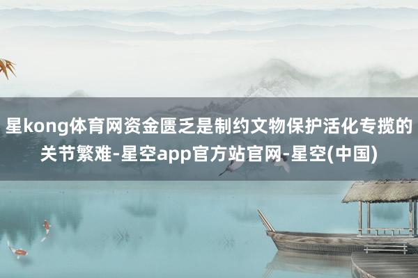 星kong体育网资金匮乏是制约文物保护活化专揽的关节繁难-星空app官方站官网-星空(中国)